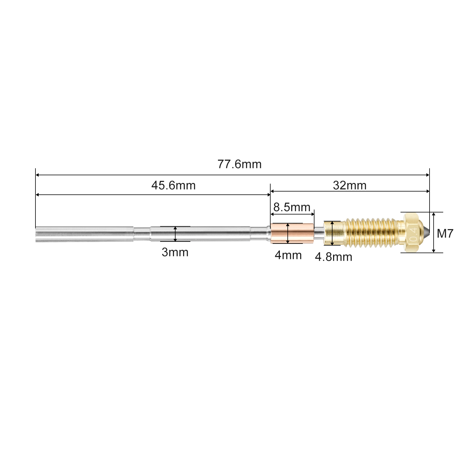 Upgraded Hotend Nozzle For Pru - Nozzle 0.4Mm Hardened ulasan dan harga