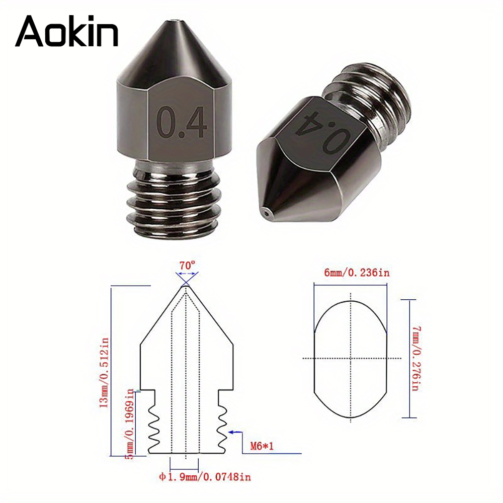 1/5/10PCS MK8 Nozzle Upgrade H - Nozzle 0.4Mm Hardened ulasan dan harga
