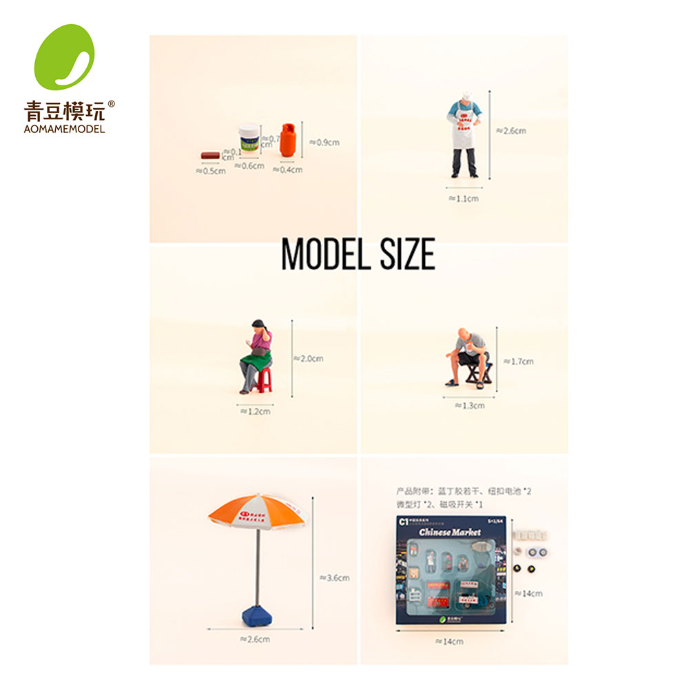 1/64 Night market s Model Kit- - 3D Printing Simulator ulasan dan harga