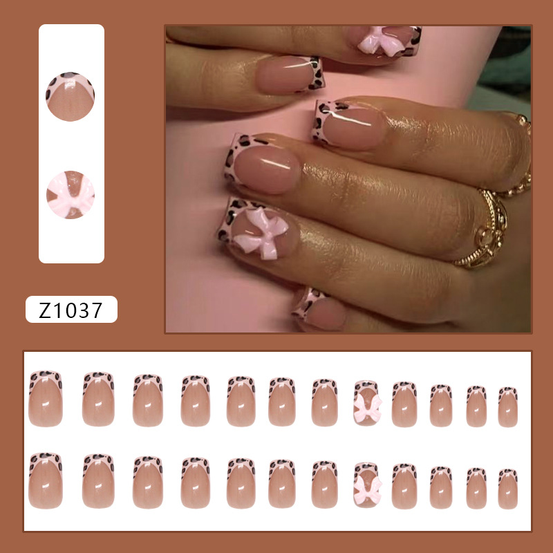 Pink Leopard Print French Tip  - 3D Printing Abs ulasan dan harga